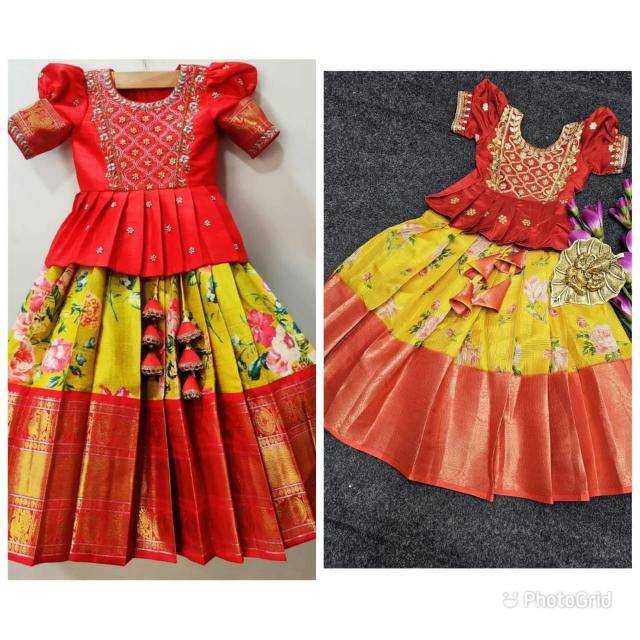 NEW LAUNCING KIDS LEHENGA CHOLI lichi silk Customized kids wear manufacturer Delhi
